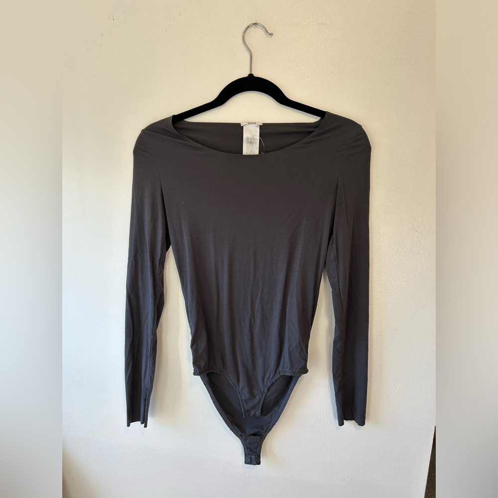 Wolford | Gray Solid Long Sleeve Bodysuit size XS